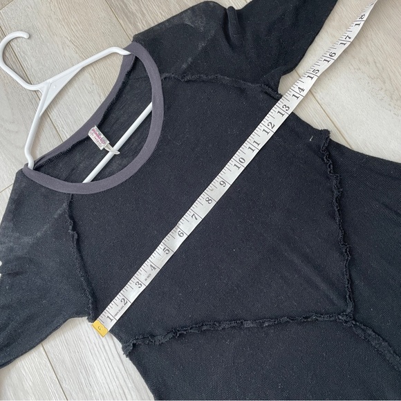 Free People Top weekends layer tee Black (xsmall) sheer whimsygoth witchy boho - Picture 3 of 10